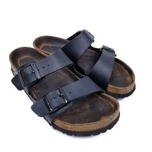 Birkenstock Arizona Black Leather Sandals Size 36